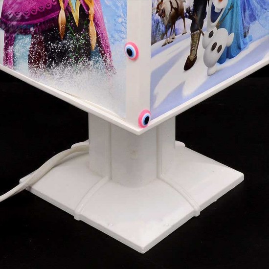 Dönen Abajur Pembe Boncuk Fotoğraflı Gece Lambası