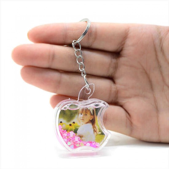 Elma Fotoğraflı Kar Küresi Anahtarlık