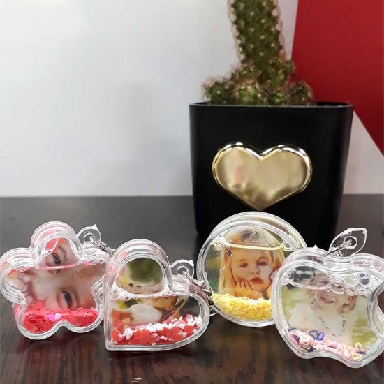 Elma Fotoğraflı Kar Küresi Anahtarlık