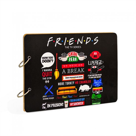 Ahşap Klaket Fotoğraf Albümü - 19,5x26cm ( 100 DİL,TRAMVAY,VOSVOS,BİSİKLET,FRİENDS)