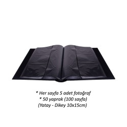 500'lük Deri Siyah Fotoğraf Albümü 10x15 - 46500