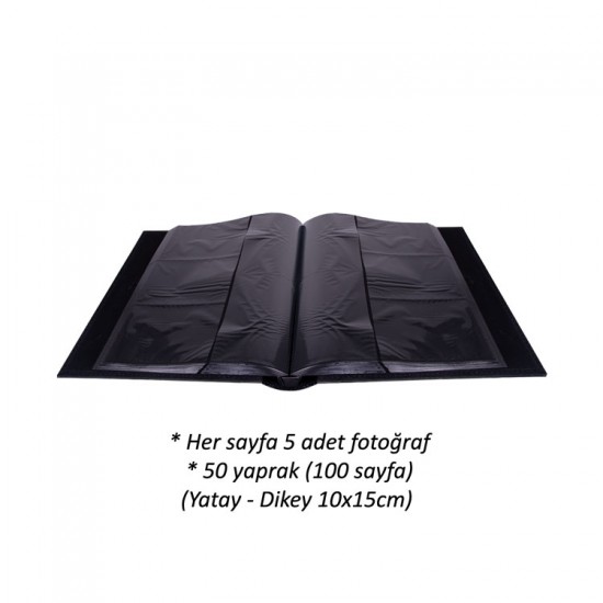 500'lük Deri Siyah Fotoğraf Albümü 10x15 - 46500