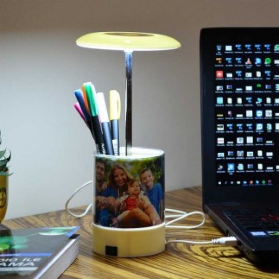 Kalemlikli Led Işıklı Okul-Ofis Öğretmen Gece Lambası Çerçeve