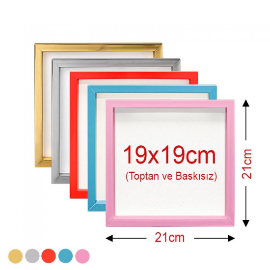 Yapışkanlı Sök Tak Renkli Klasik Kare Çerçeveler - 3'lü Paket