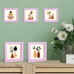 Yapışkanlı Sök Tak Renkli Pola Çerçeveler - 5'li Paket